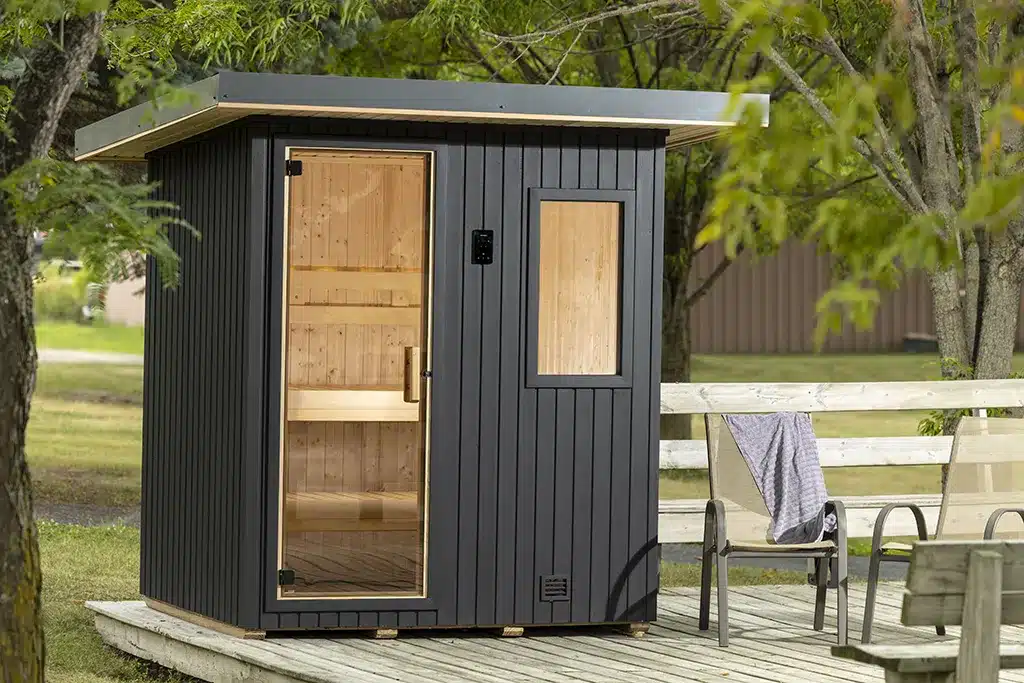 finnleo northstar traditional sauna painted black