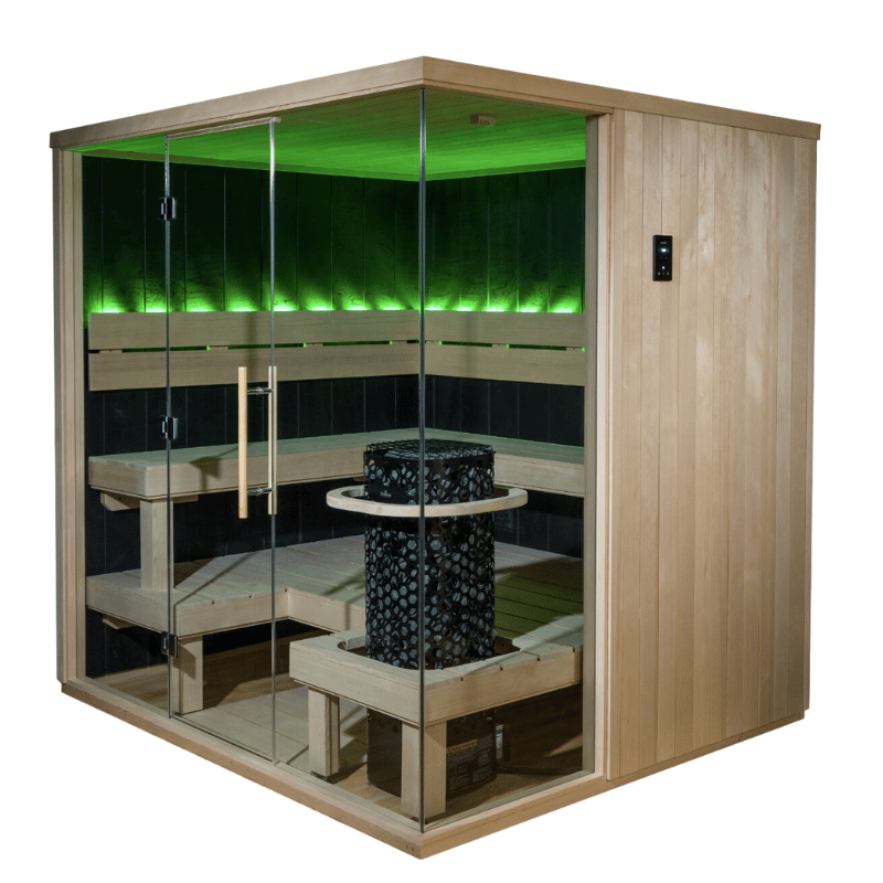 Centurion Finnleo Panel Built Sauna Green LED Lighting - Sauna Supply Co