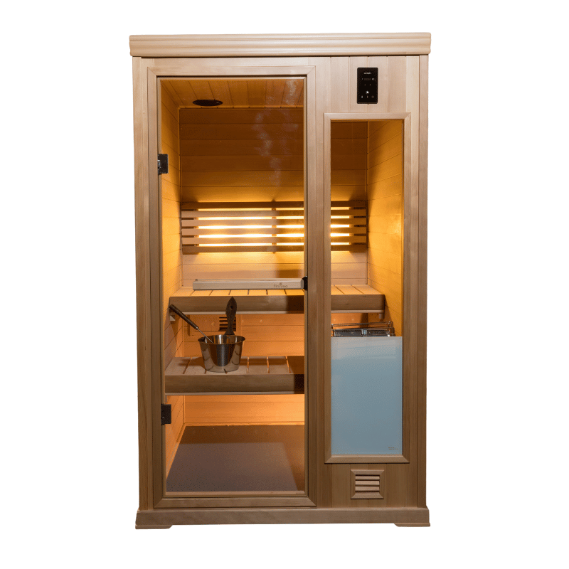 Hallmark 44 - 4'x4' Panel Built Pre Fab Sauna Front View (1)