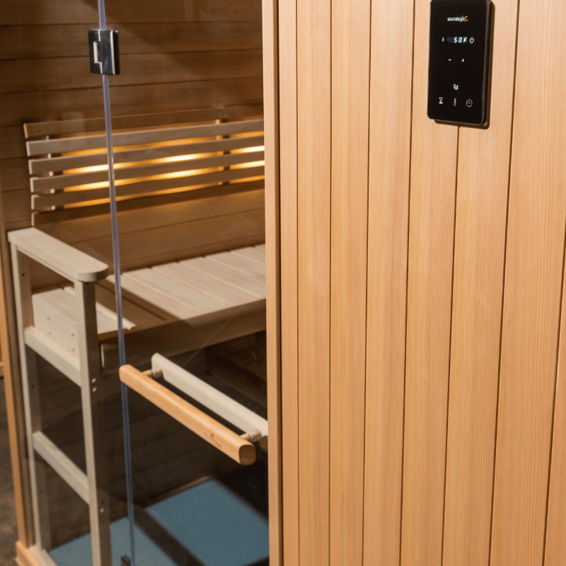 Hallmark 57 - 5'x7' Panel Built Pre Fab Sauna Door Handle View