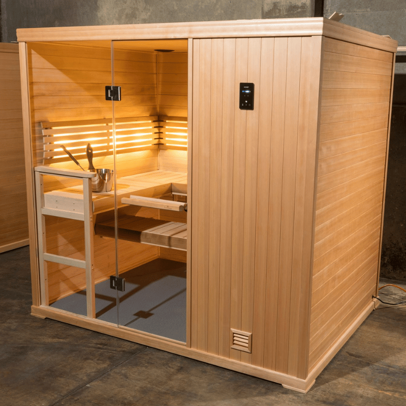 Hallmark 57 - 5'x7' Panel Built Pre Fab Sauna Front View