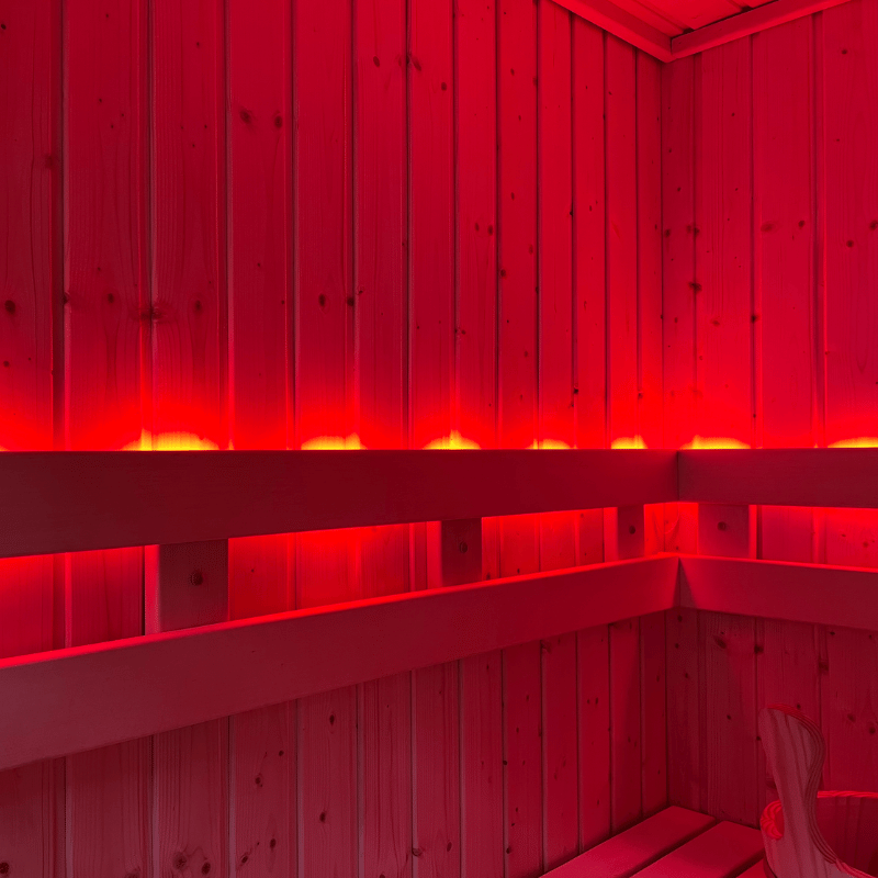 Red Lighting NorthStar 57 Outdoor 5'x7' Panel Built Pre Fab Sauna