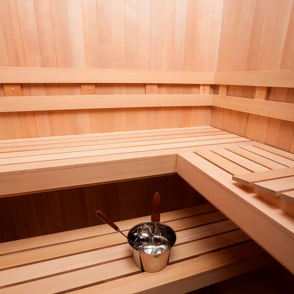 finnleo sisu sauna by sauna supply company - custom hemlock sauna interior