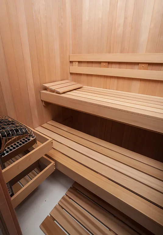 cedar sauna with 2bar backrests