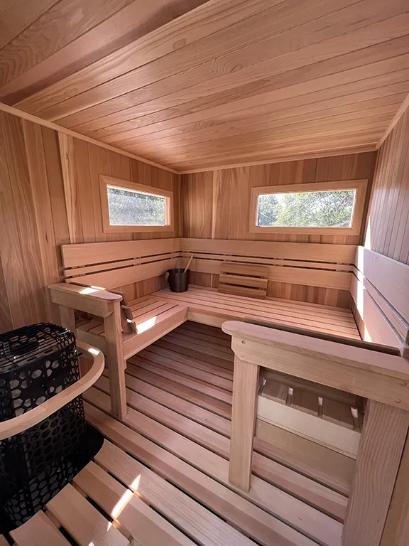 custom cedar traditional sauna interior