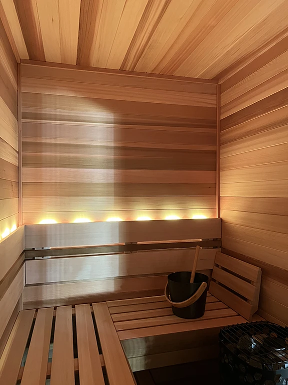 custom cedar sauna with himalaya heater