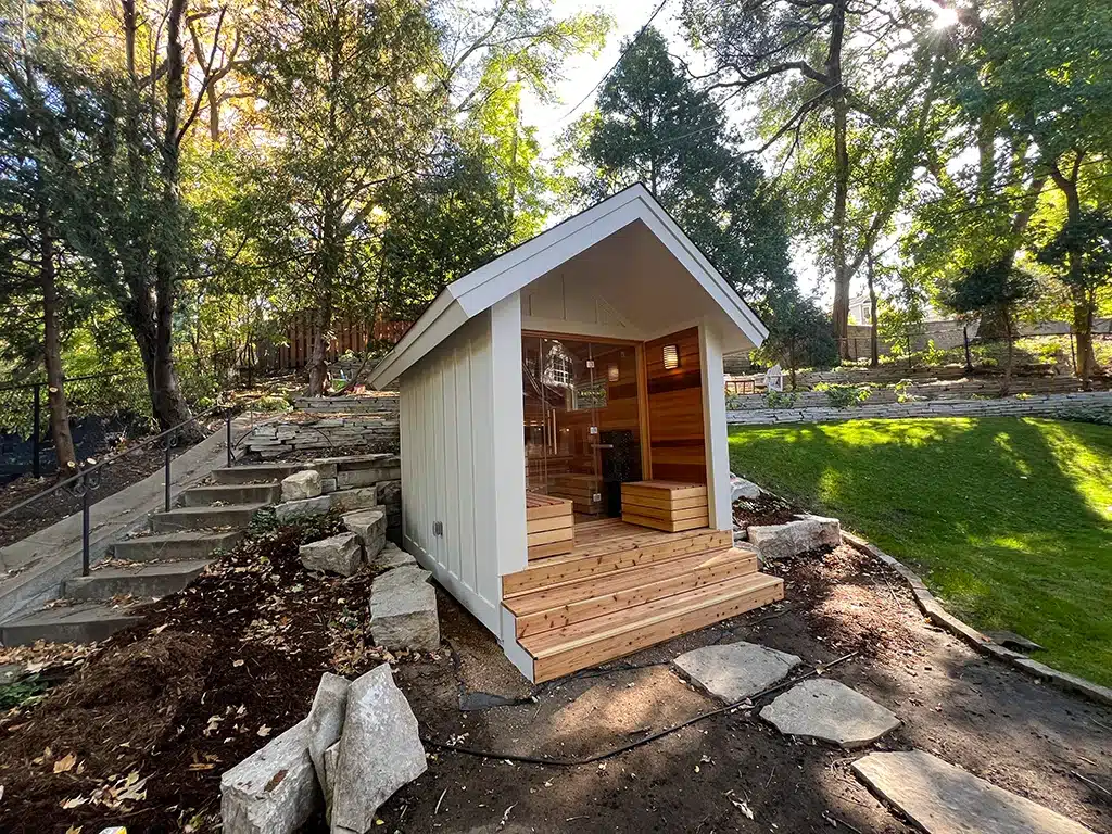 custom outdoor cedar traditional sauna