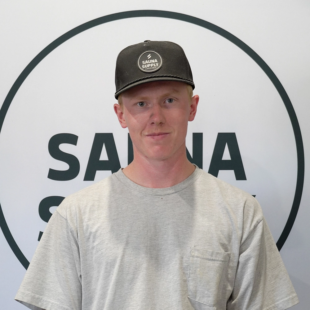 Reese Aho - install team at Sauna Supply Company