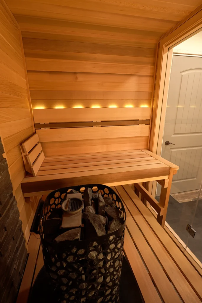 right wall on cedar sauna