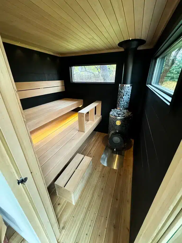 black taika/ alder custom wood-fired sauna