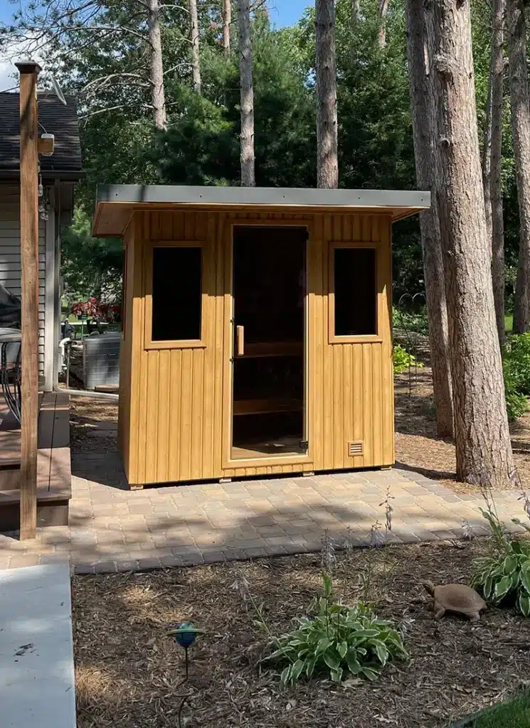 custom euro sauna in trees