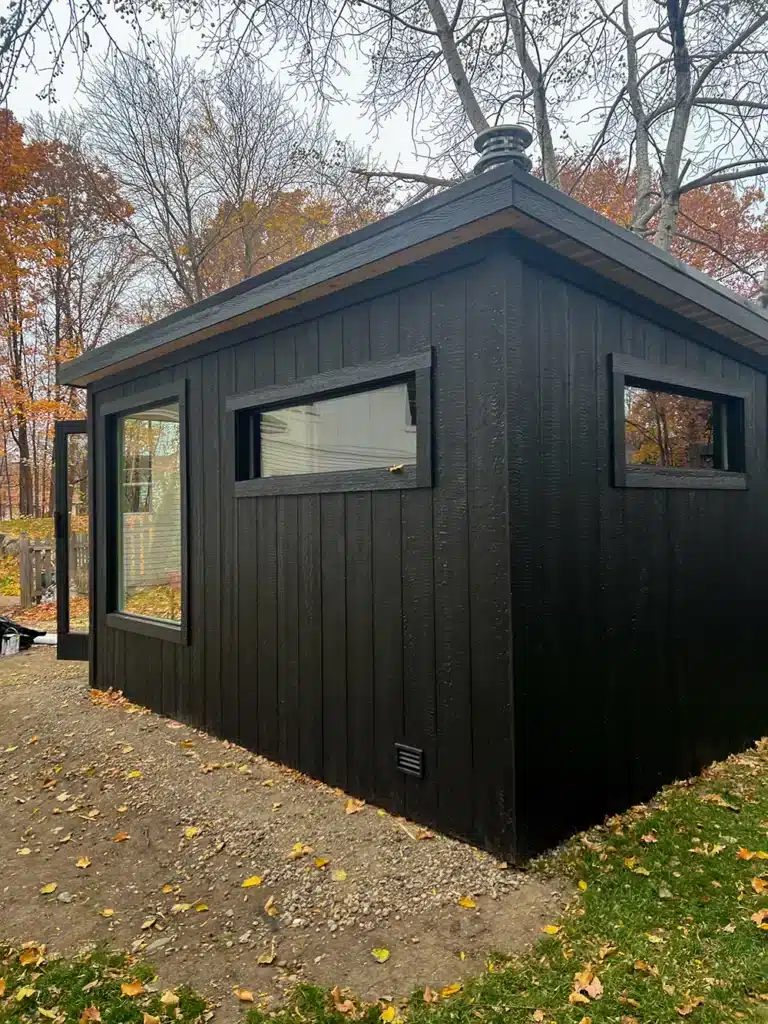 black lp smart side sauna exterior