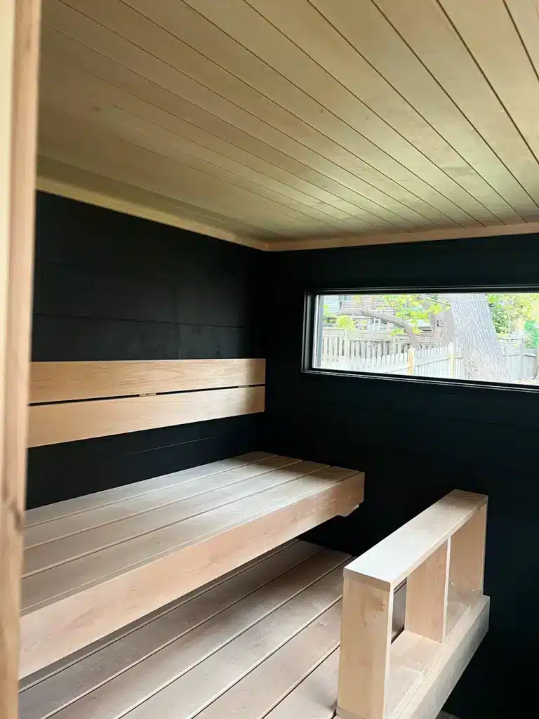 black taika/ alder sauna interior