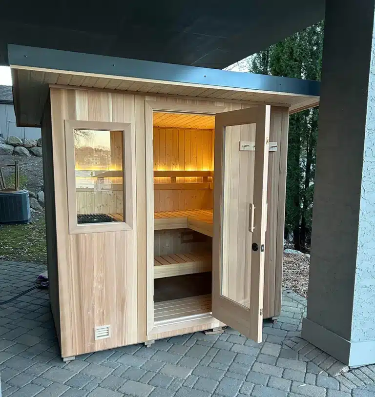 cedar exterior on finnleo euro 57 sauna