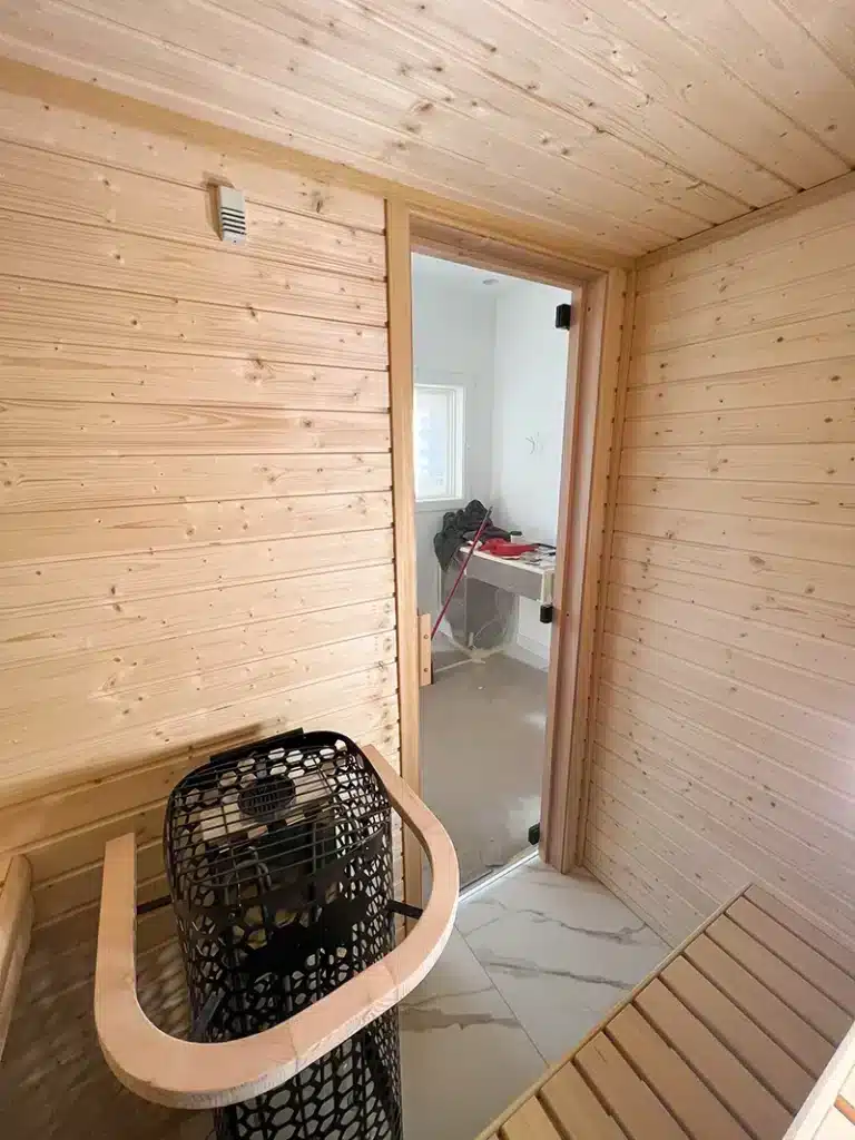 bronze tint door in sauna