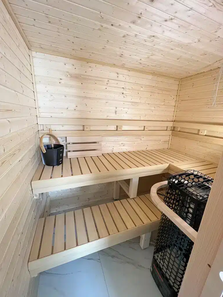 custom nordic spruce indoor sauna