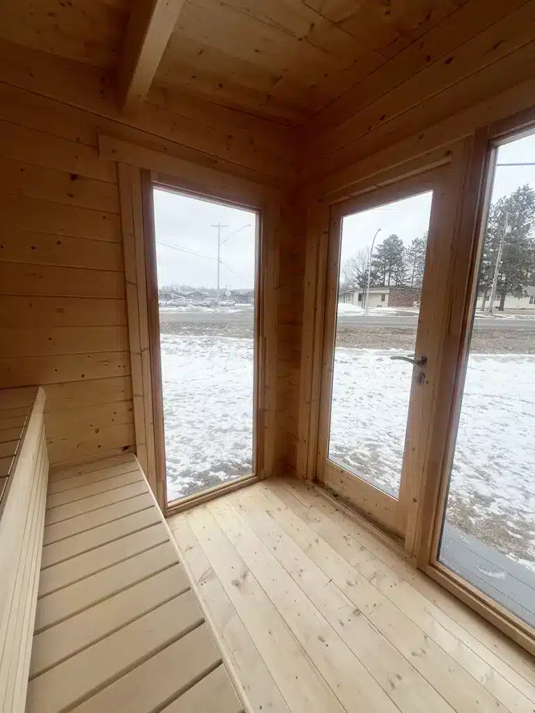 vivida 600 sauna interior looking at door