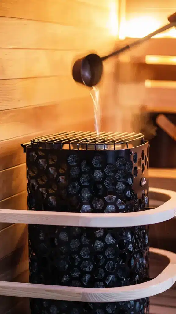throwing steam on finnleo himalaya rock tower heater