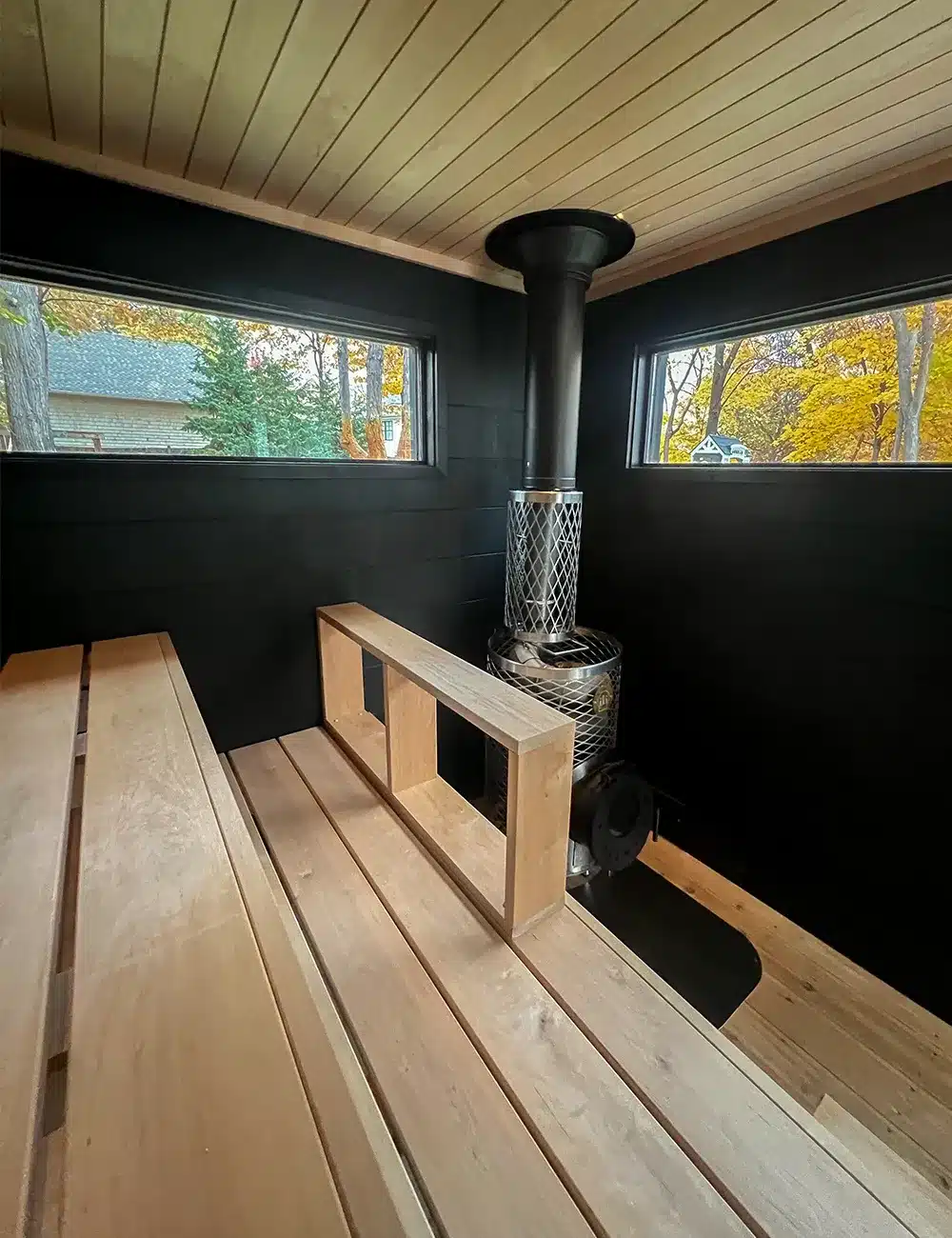 8x12 black taika outdoor sauna iki heater