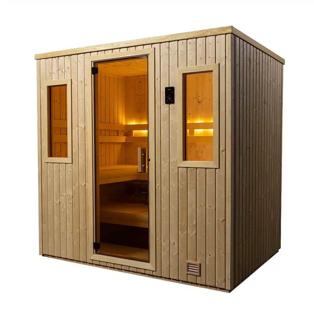 finnleo northstar indoor 5x7 sauna from right angle