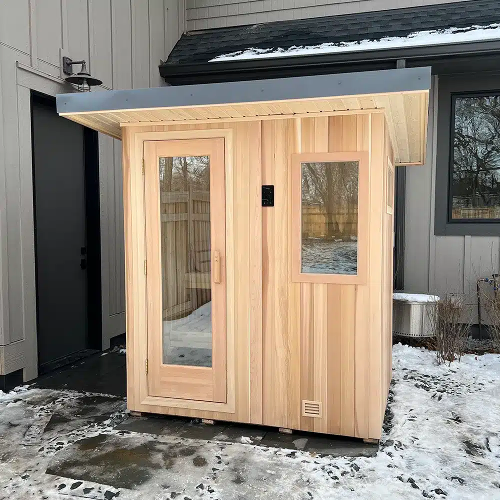 clear cedar 5x6 custom euro sauna built by sauna supply company in minnesota