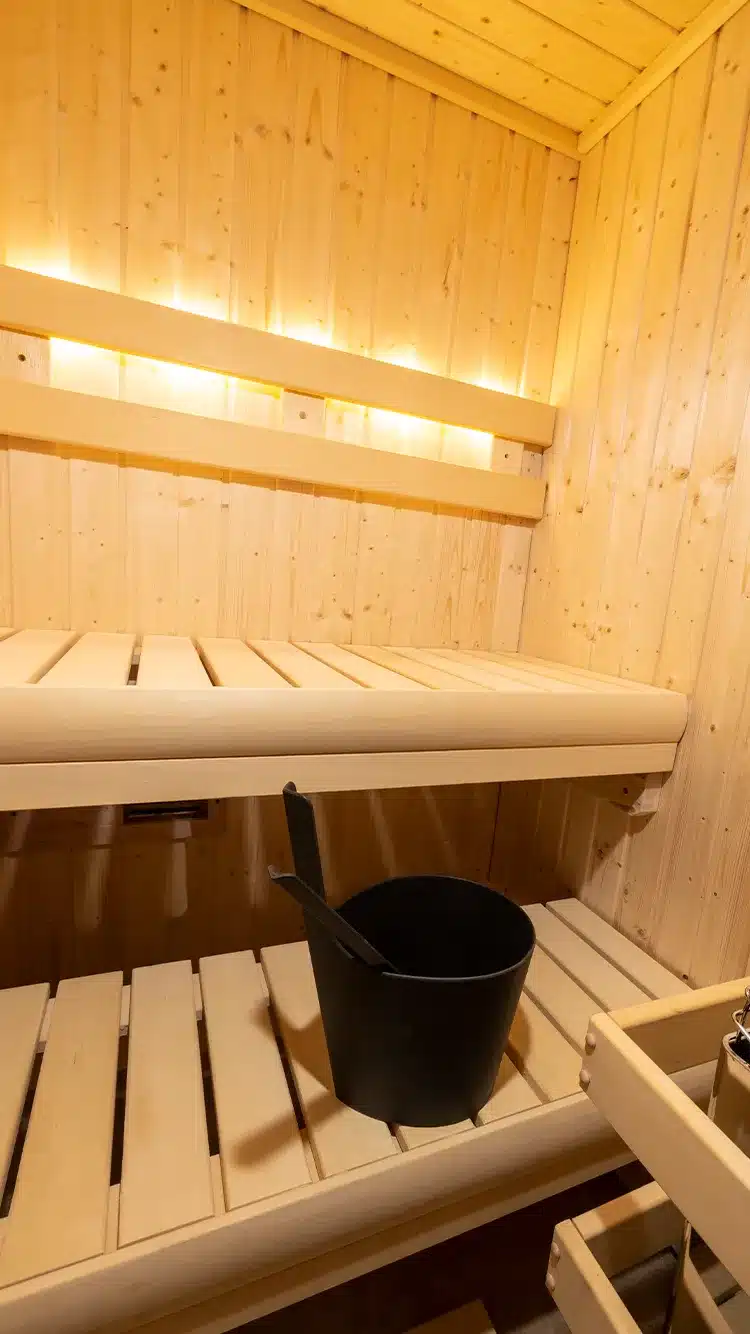 interior of northstar indoor 46 sauna