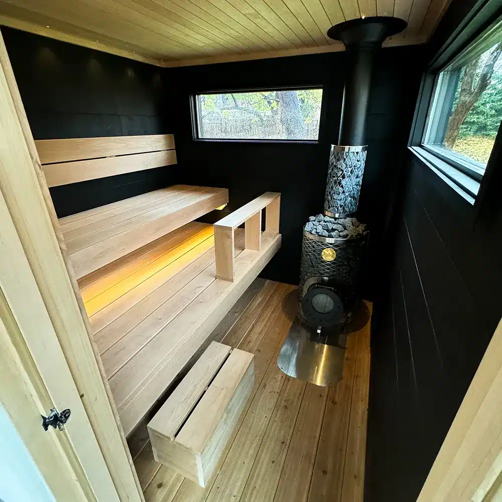 black taika and alder custom sauna buit for joonas donskoi—former nhl hockey player