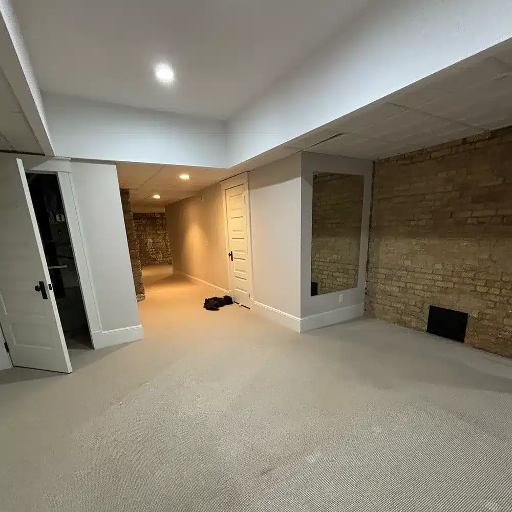 before custom built hemlock sauna in minneapolis