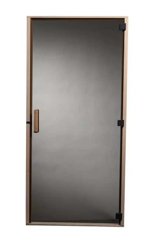 ADA compliant all glass bronze sauna door