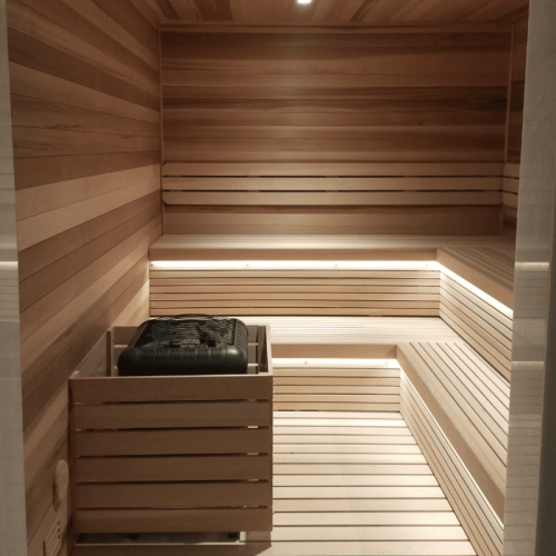 Finnleo Magma Heater in Custom Cut Sauna Room (2)