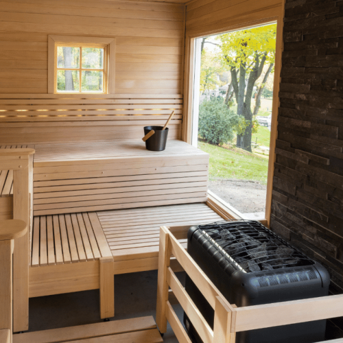 Finnleo Magma Heater in Custom Cut Sauna Room